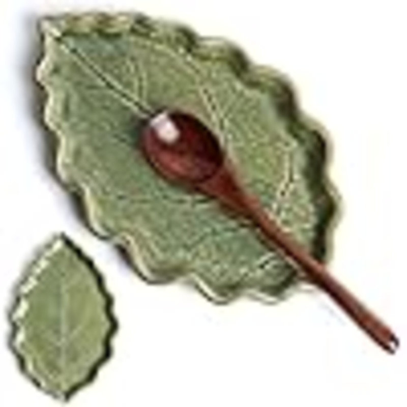 Repose-cuillère en céramique pour dessus de cuisinière - Porte-cuillère en forme de feuille verte mignonne / porte-cuillère pour comptoir de cuisine - Repose-cuillère pour ustensiles de cuisine (vert)