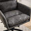 Chaise de bureau grise réglable en cuir PU, avec structure métallique haute résistance et hauteur confortable adaptée à une coiffeuse.-551238220-551238193-551238192