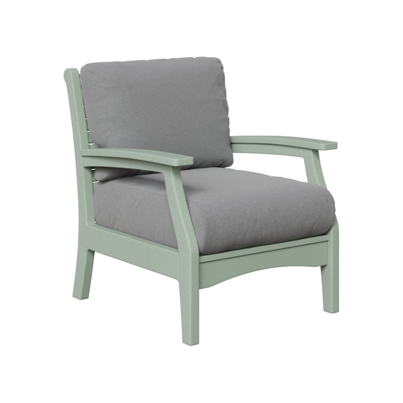 Fauteuil club et coussins Classic Terrace, Bois de frêne coulé, Écume de mer, écume de mer