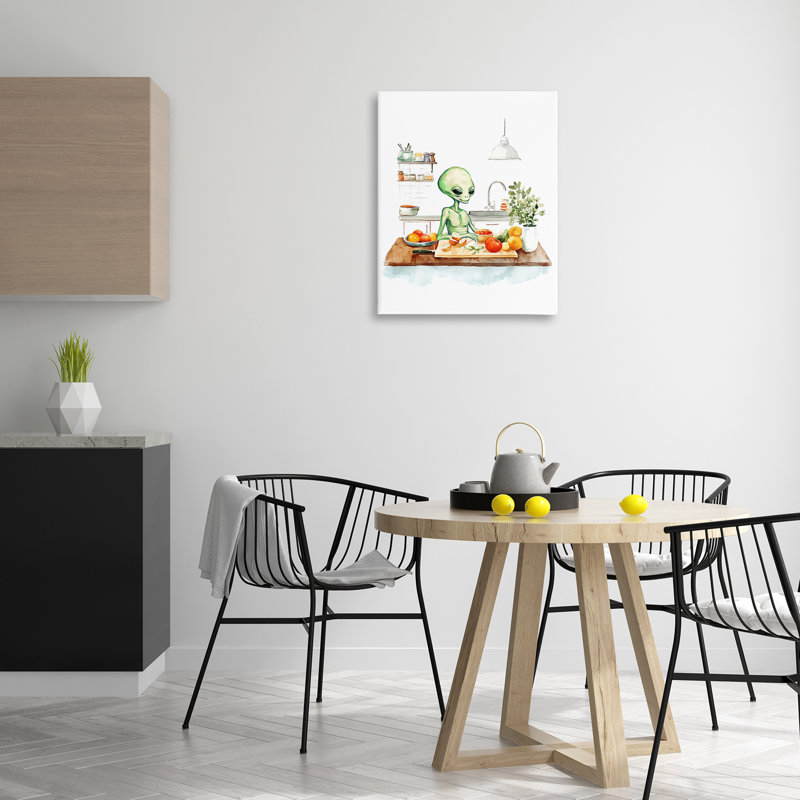Cuisine exotique dans une toile de cuisine, design par Lil 'Rue, H 30 po x l 24 po
