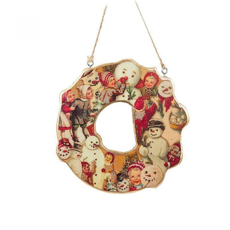 Couronne en faux bois, H 7 po x l 7 po x P 0,5 po
