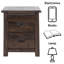 Wickerham 2 Drawer Bedside Table, end table, side table