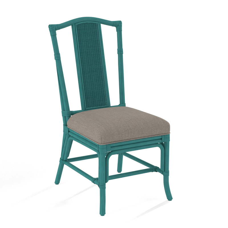 Drury Lane Slat Back Side Dining Chair, Havana, Stone Crypton Performance; 0884-83