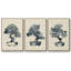 Slate Floral I, ensemble de 3 toiles encadrées sur toile-97706516-97706513