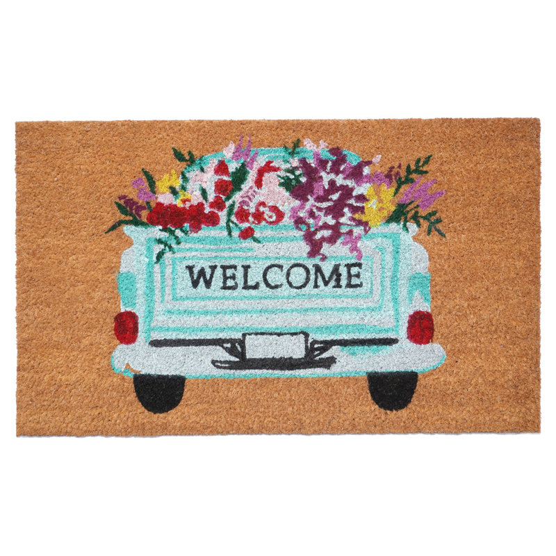 Non-Slip Floral Doormat