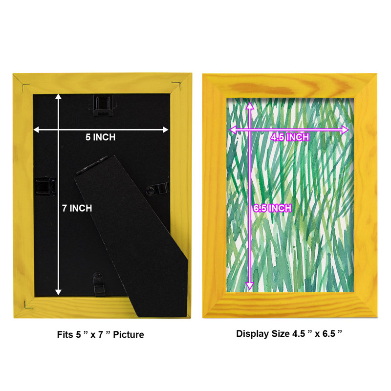 Just Grass I - imprimé, H 7 po x l 5 po x P 1 po, Papier encadré en jaune