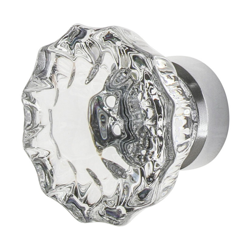 Crystal 1 3/8" Cabinet Knob, Bright Chrome