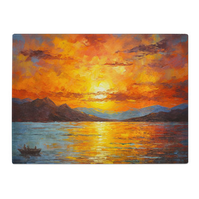 Sunset Palette Knife  Glass Chopping Board