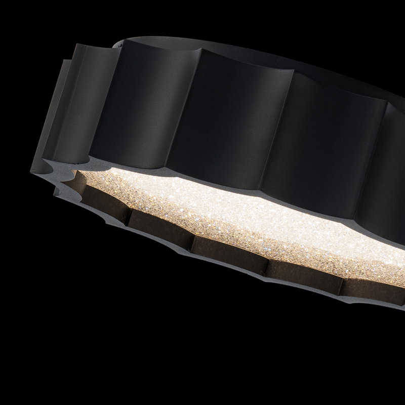 Tarte 1 Light Crystal LED Flush Mount, Black
