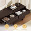 Meuble d'appoint de 80 cm de large avec tiroir, 2 portes et tablette réglable (ensemble de 3), noyer brun-1074867161