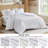 Logan White Woven Striped 7-Piece Queen Comforter Set-116494982-116494989