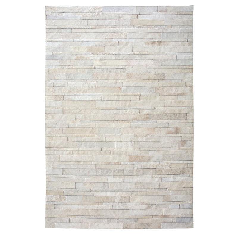 Kronos Cowhide Geometric Area Rug, Rectangle 6' x 9'