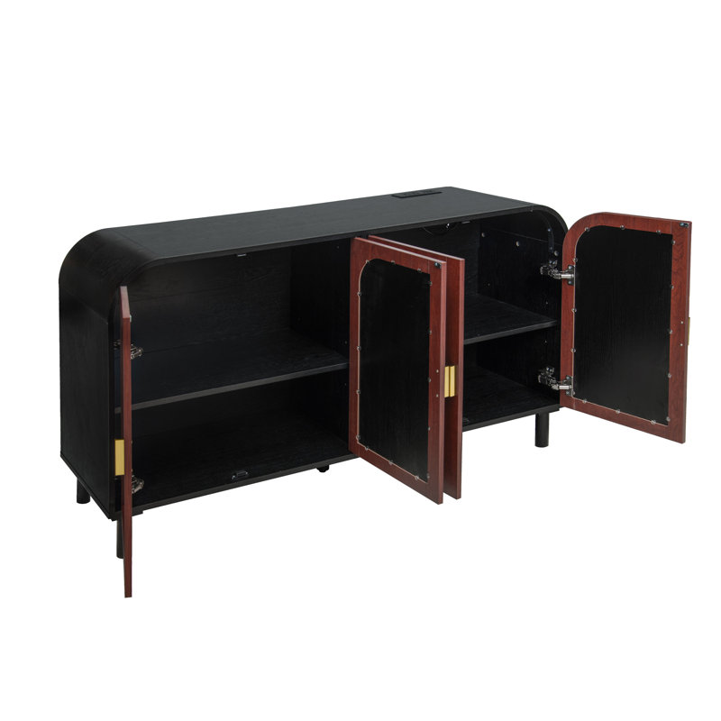 Arched Design 59"W Sideboard With Charging Station