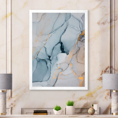 «Grey rencontre Blue Marble Art Ripples II», œuvre d'art sur toile glamour