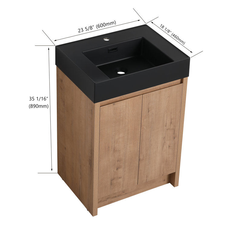 Kyshana 23.66'' Single Bathroom Vanity with Resin Top