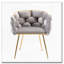 Chaise d'appoint en velours - Pieds en métal plaqués or - Conception moderne simple-1518117707