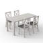 Ensemble de table de salle à manger 5 pièces, ensemble de table de salle à manger rectangulaire en bois massif et chaises