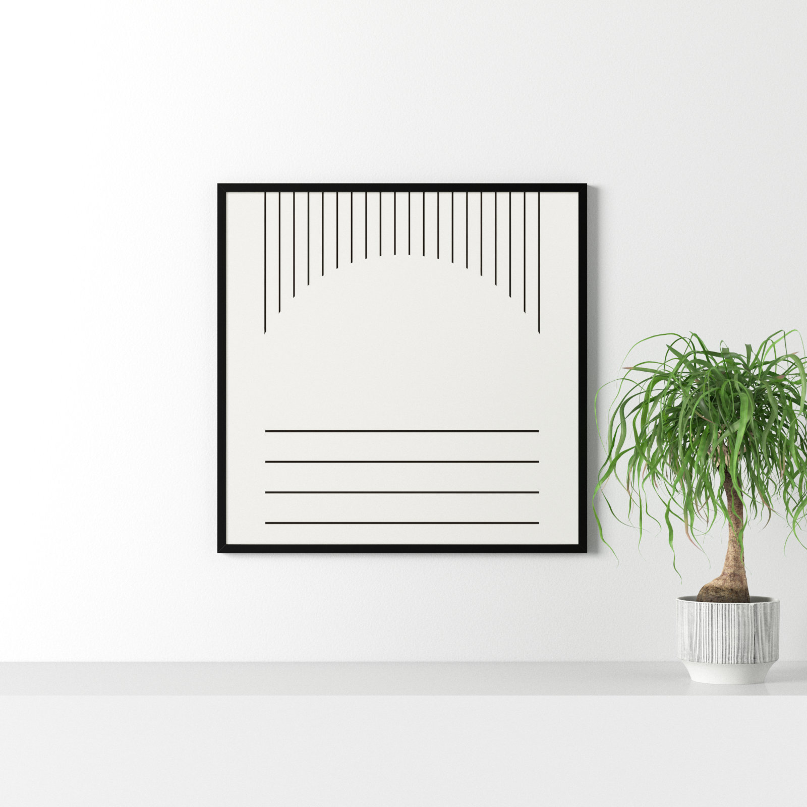 Modern Statement Stripes 2 Print, Black, 33" H x 33" W x 1" D