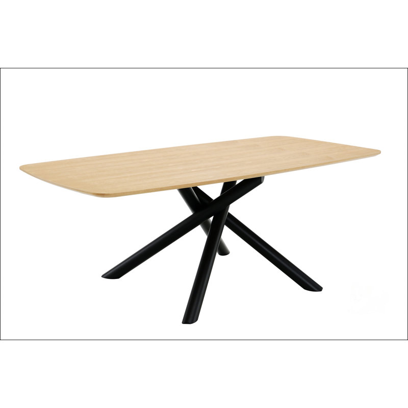 Table de salle à manger à finition naturelle et noire