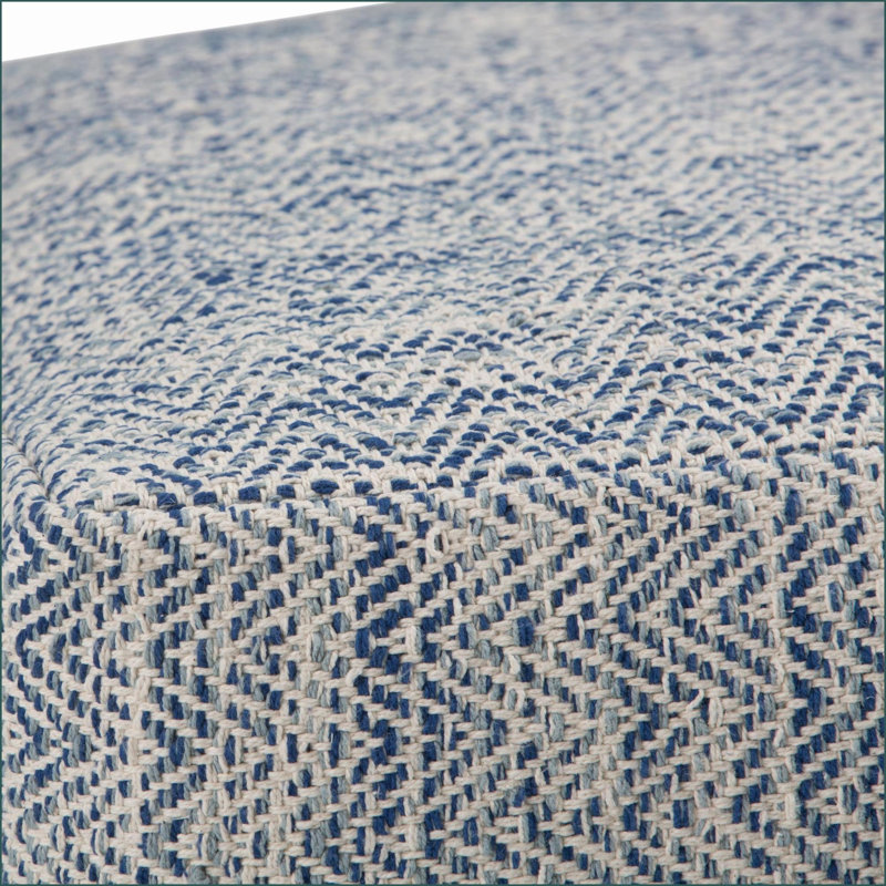 Repose-pieds Nate Blue Denim Bleu | Carré, Bleu / tissu ivoire