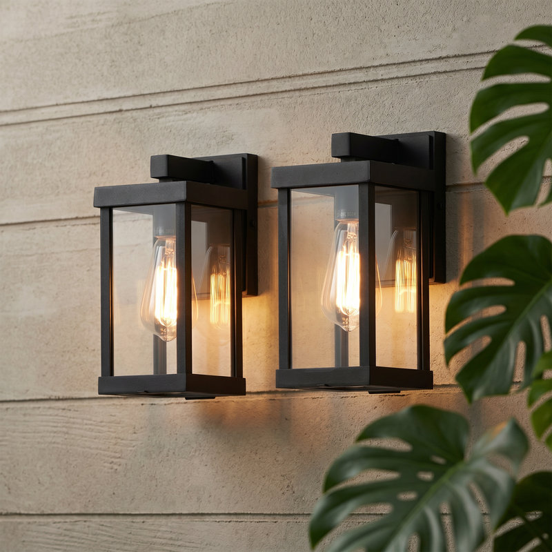 Applique murale d'extérieur 1 lumière Olar Classic, H 11,1 po x l 4,92 po x P 6,14 po, Noir mat, 1