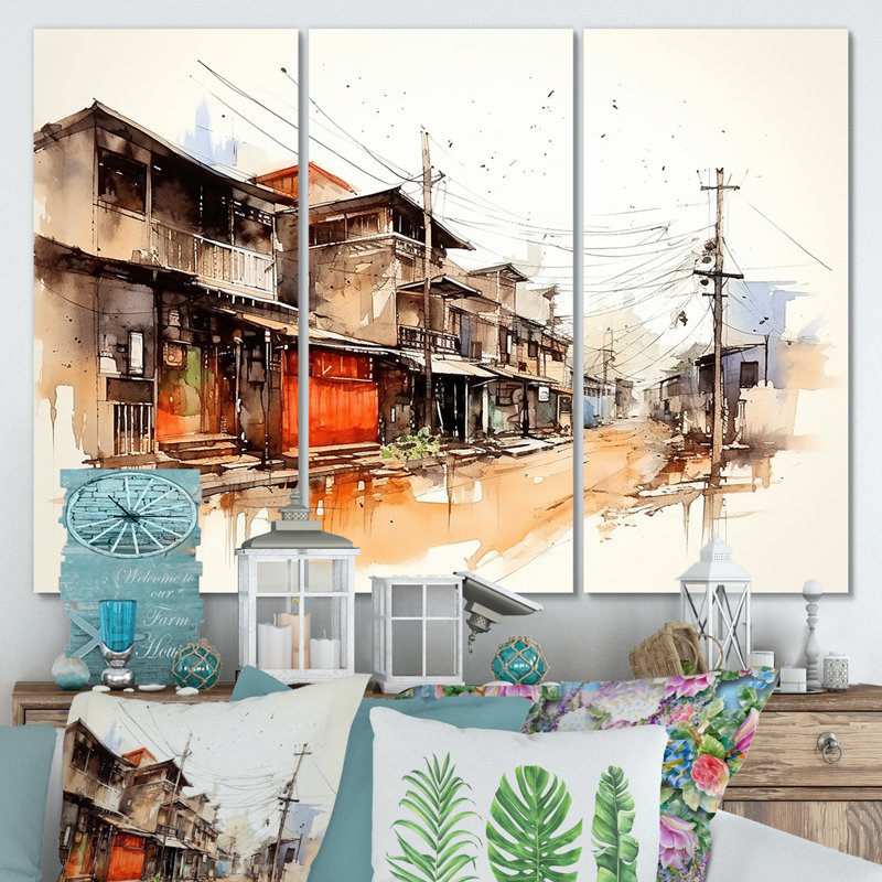 Art urbain, sérénité urbaine en Chine, Toile tendue, H 28 po x l 36 po