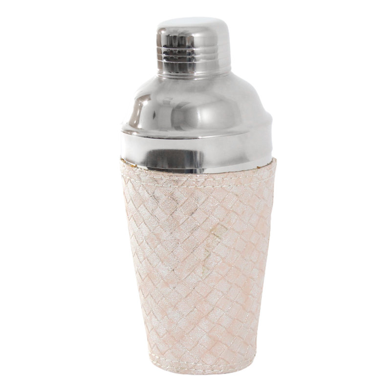 Stainless Steel Shaker, Pink Leather