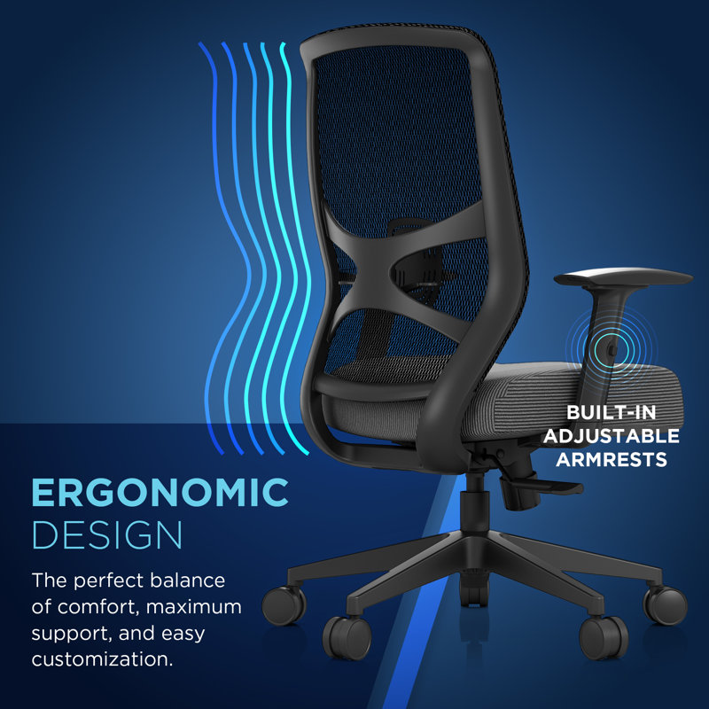 ProTask Swivel Executive Chair, Gray