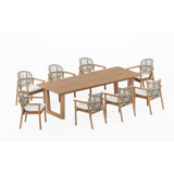 Fensee Outdoor - Piece Teak Dining Set