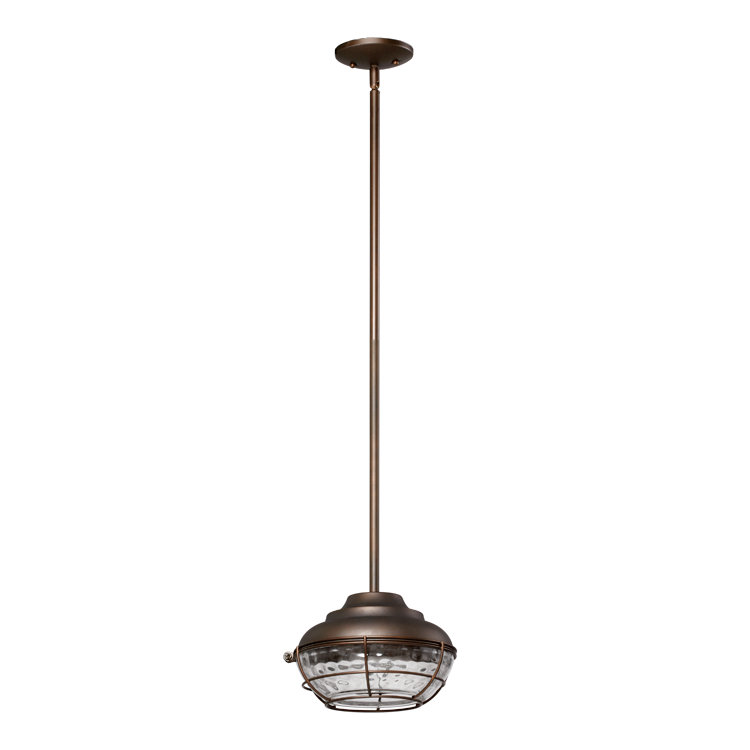 Geno Outdoor Pendant, Oiled Bronze, 10" H x 9.75" W x 9.75" D