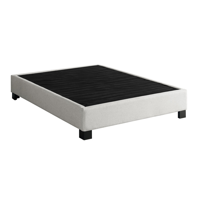 Modern Contempo King Upholstered Bed Platform Base, Oatmeal, Beige, King