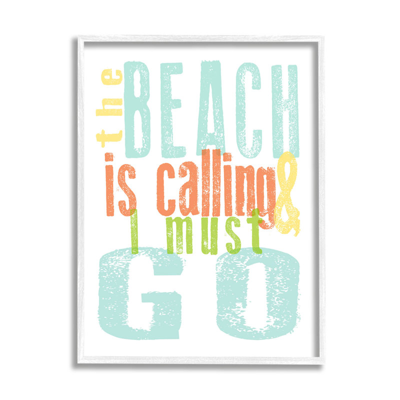 «Beach Is Calling I Must Go», art de la giclée par Alli Rogosich, H 14 po x l 11 po x P 1,5 po