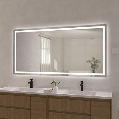 Swarm 72 in. W x 36 in. H Rectangular Frameless LED Wall Bathroom Vanity Mirror