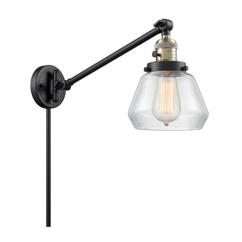 Rivka Plug-in Swing Arm Sconce, Clear, 60 W Incandescent Vintage Dimmable Bulb