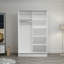 Armoire moderne scandinave, blanc et chêne, 47,2 po x 74,8 po x 23,6 po | 100% panneau de particules enduit de mélamine, épaisseur: 0,7 pouce | Conception élégante et fonctionnelle pour les solutions de chambre à coucher et de rangement, durable et élégante-110725825-110725827