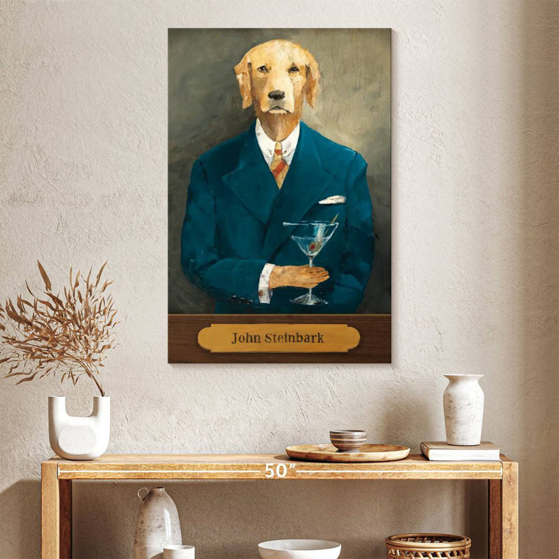 Brampt John Steinbark avec plaque, H 36 po x l 24 po