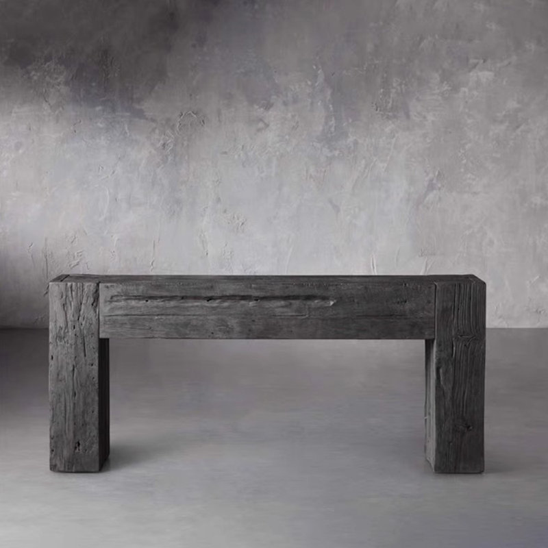 Console moderne et simple en bois massif, H 31,5 po x l 47,2 po x P 11,8 po, Noir