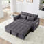 54,33 po Canapé-lit pliable polyvalent en 3 longueurs, canapé-lit moderne, canapé-lit en velours, dossier réglable (GRIS)