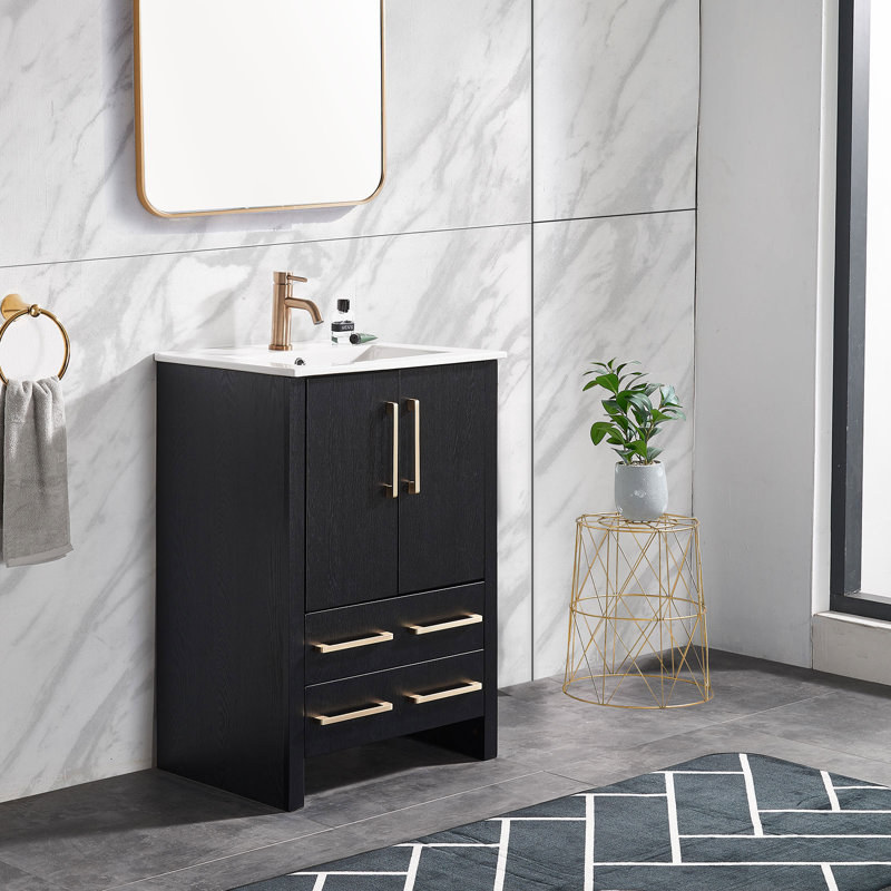 Ensemble de meuble-lavabo simple 2 tiroirs Winona