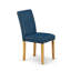 Ensemble de table de salle à manger moderne 5 pièces comprenant une table carrée en bois et 4 chaises rembourrées en similicuir bleu Oasis, chêne-1132522879-1195928159-1132522878