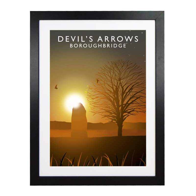 Devils Arrows by Richard O'Neil - Print, Black Wood Frame, 54 cm H x 44 cm W x 2.2 cm D