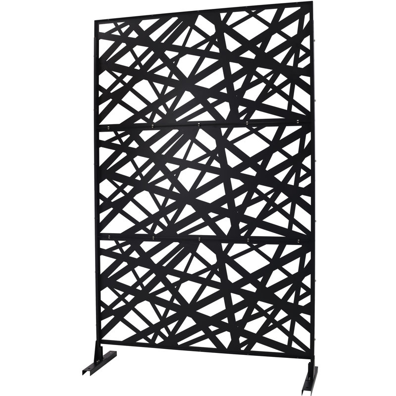 Solution d'intimité pour l'extérieur et l'intérieur avec écran élégant - H 48 po - noir, 48 po, 76 po - Créez un métal privé