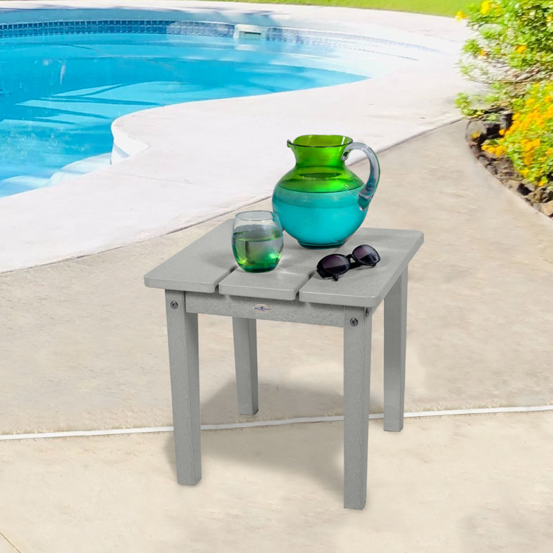 Middendorf Adirondack Outdoor Patio Table, Cove Gray, 17" H x 17" W x 17" D