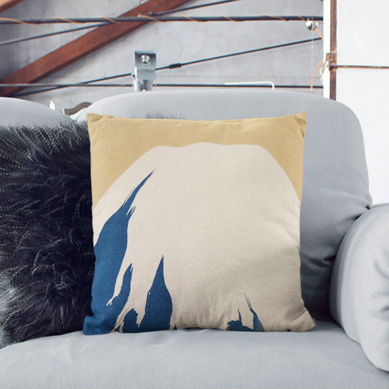 Top of Mount Fuji Scatter Cushion with Filling, Black, 40cm H x 40cm W x 15cm D