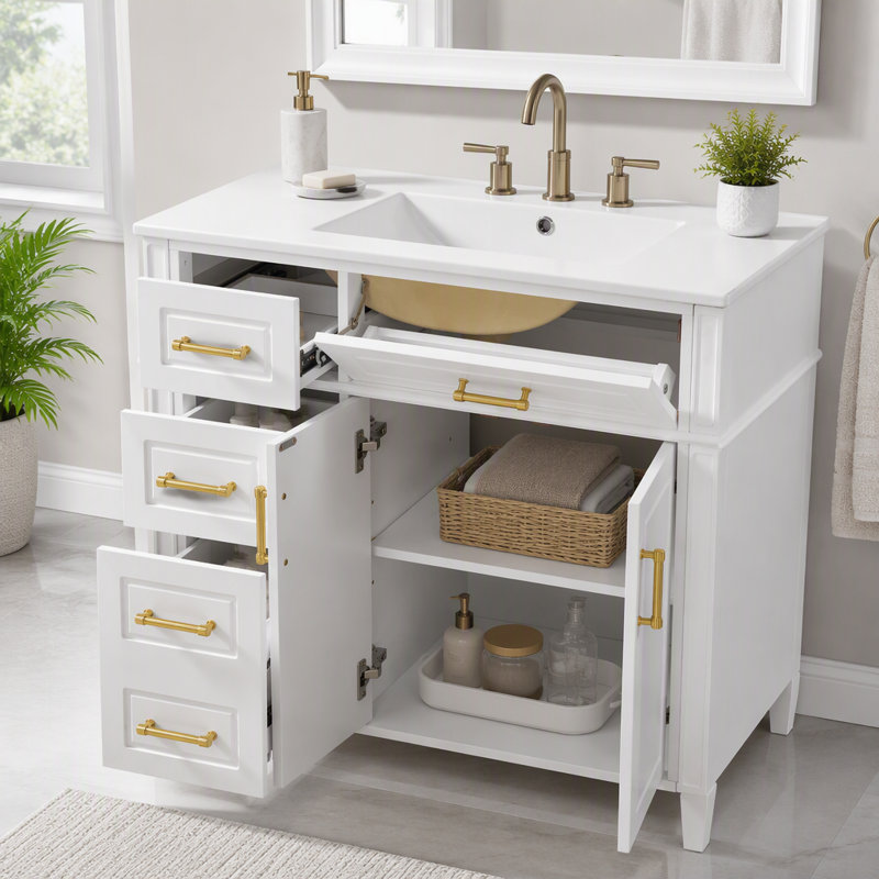 Meuble-lavabo 36 po avec lavabo et rangement élégant