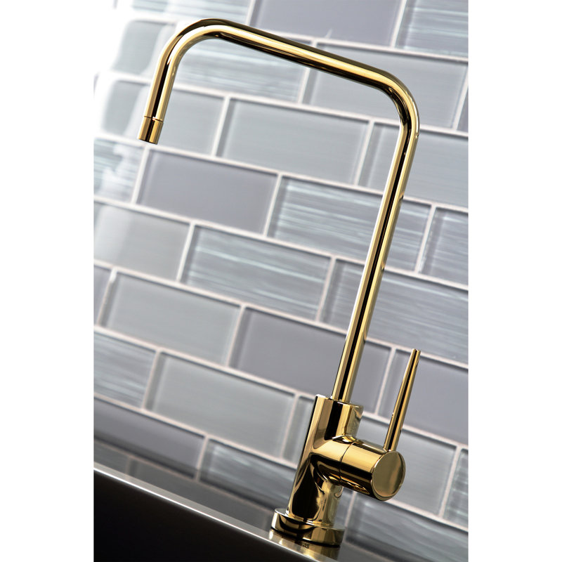 Kingston Brass New York Single-Handle 1-Hole Deck Mount Water Filtration Faucet, Polished Brass