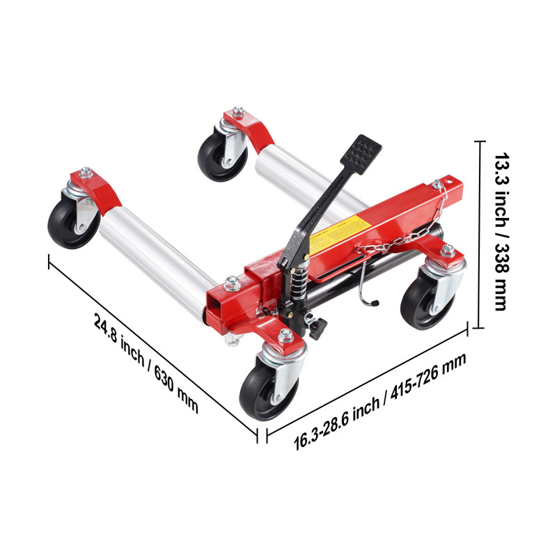 Wheel Dolly, Max Capacity 1500 Lbs Car Dolly, Car Jack Dolly Lifter with Wheels, Heavy Duty Vehicle Positioning Hydraulic Tire Jack, for Vehicle Car Auto Repair Moving