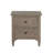 2-Drawer Nightstand With Round Bronze Pull Knobs, Wire-Brushed Warm Gray