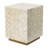 14x14x18" Square Capiz Stool, Cream