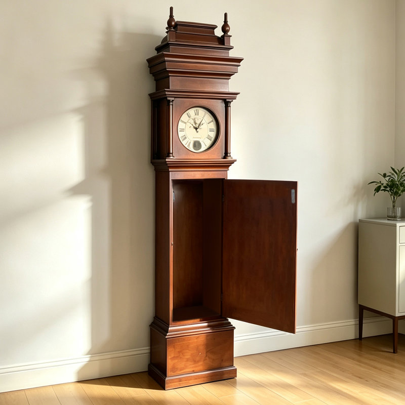 86.61"American-style vintage solid wood standing floor clock